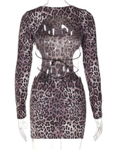 Animal Print Backless  Bodycon Mini Dress image 4