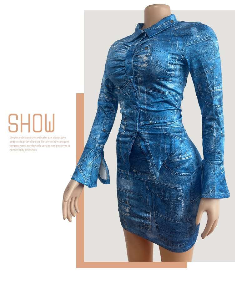 Summer Denim Shirt and Skirt Set image 4