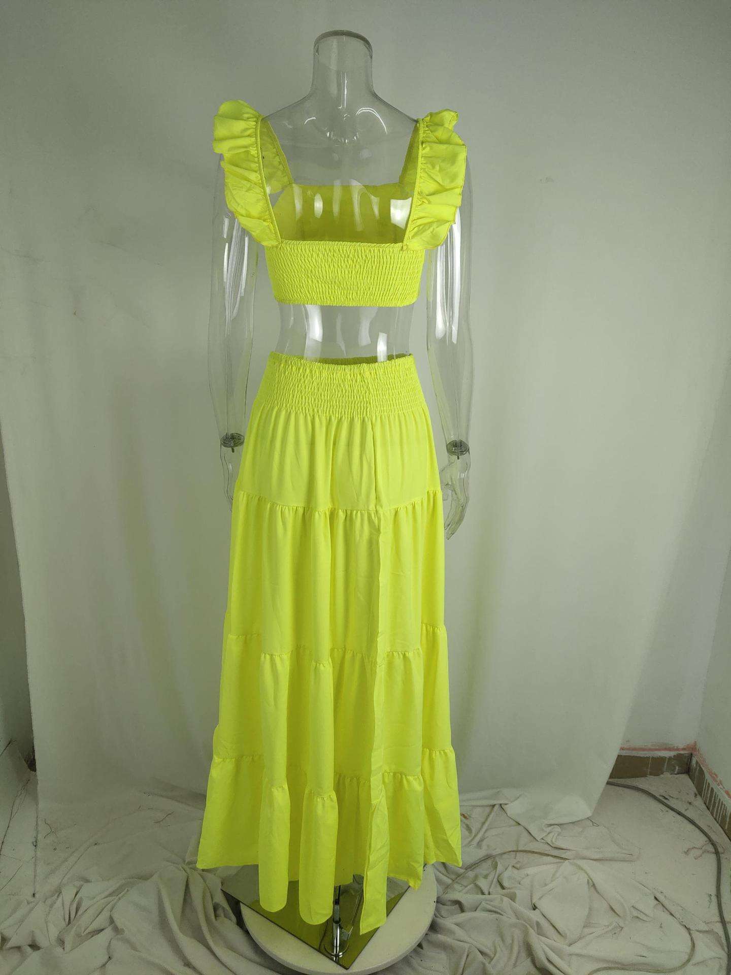 Two-Piece Set with Ruffled Sleeves and Maxi Skirt image 6