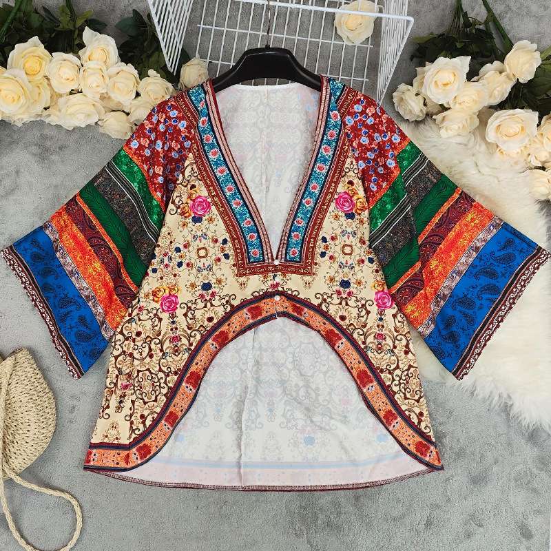 Vibrant Bohemian Patchwork Tunic image 4