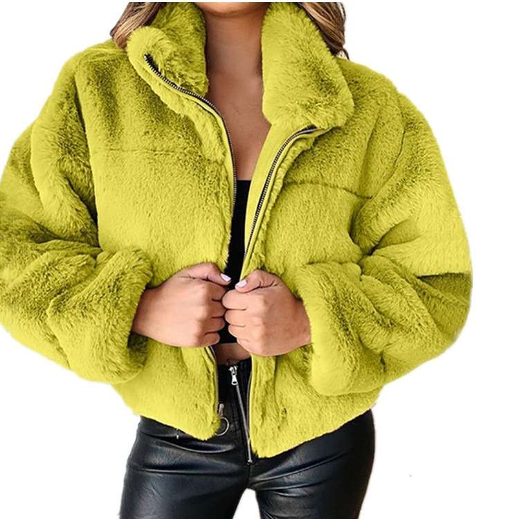 Fashion Short Coat Outerwear - L, Yellow image