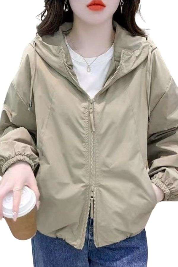 Hooded Zipper Thin Jackets image 0