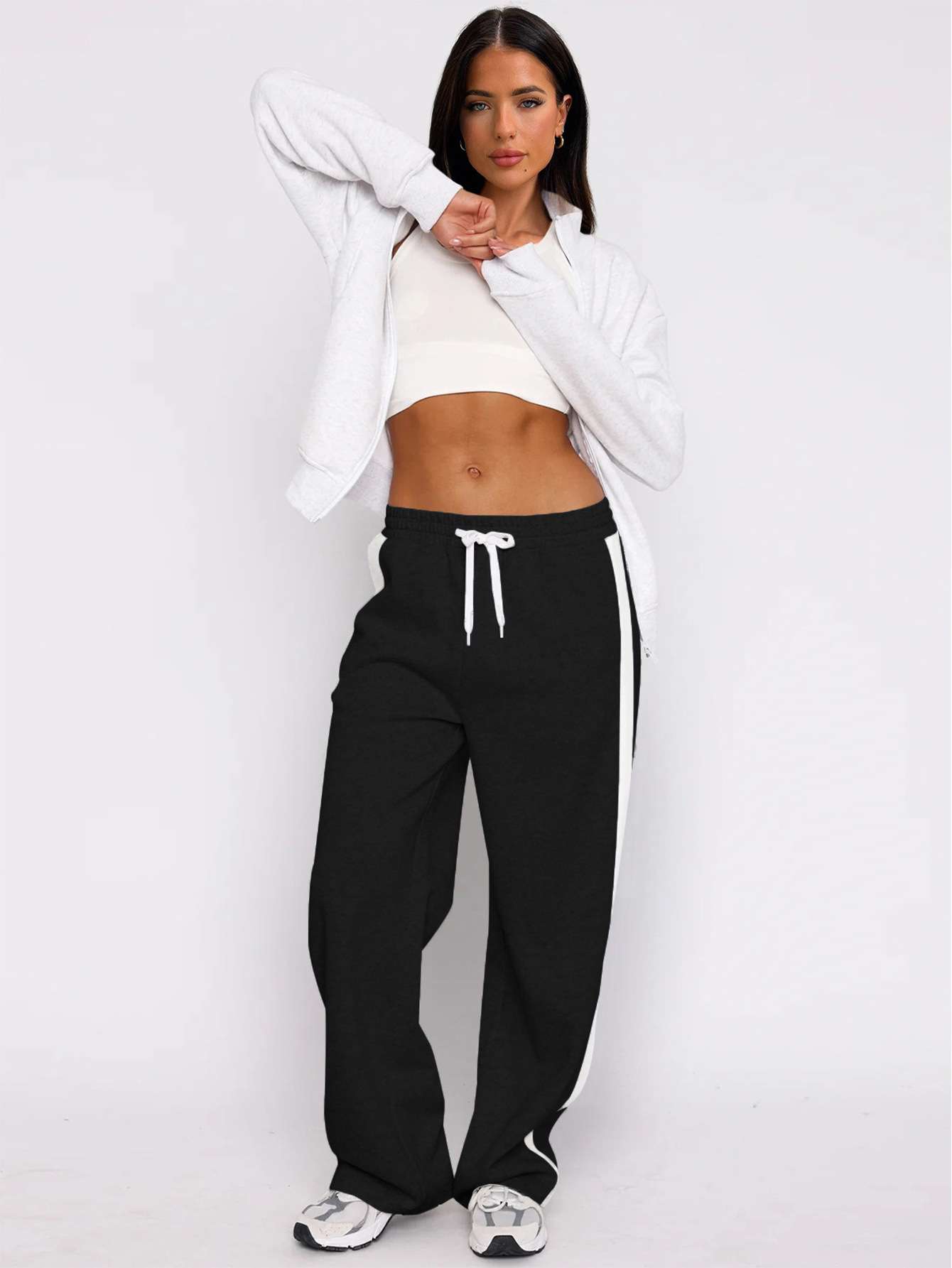 Straight Fit High-Rise Trousers image 1