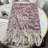 Winter Fashion Luxury Shawl with fringes - Free Size, Old Rose Pink image