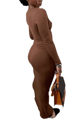 Deep V Cut Fitted Maxi Dress image 3