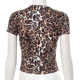 Leopard Print Top with Keyhole & Bow Detail image 2