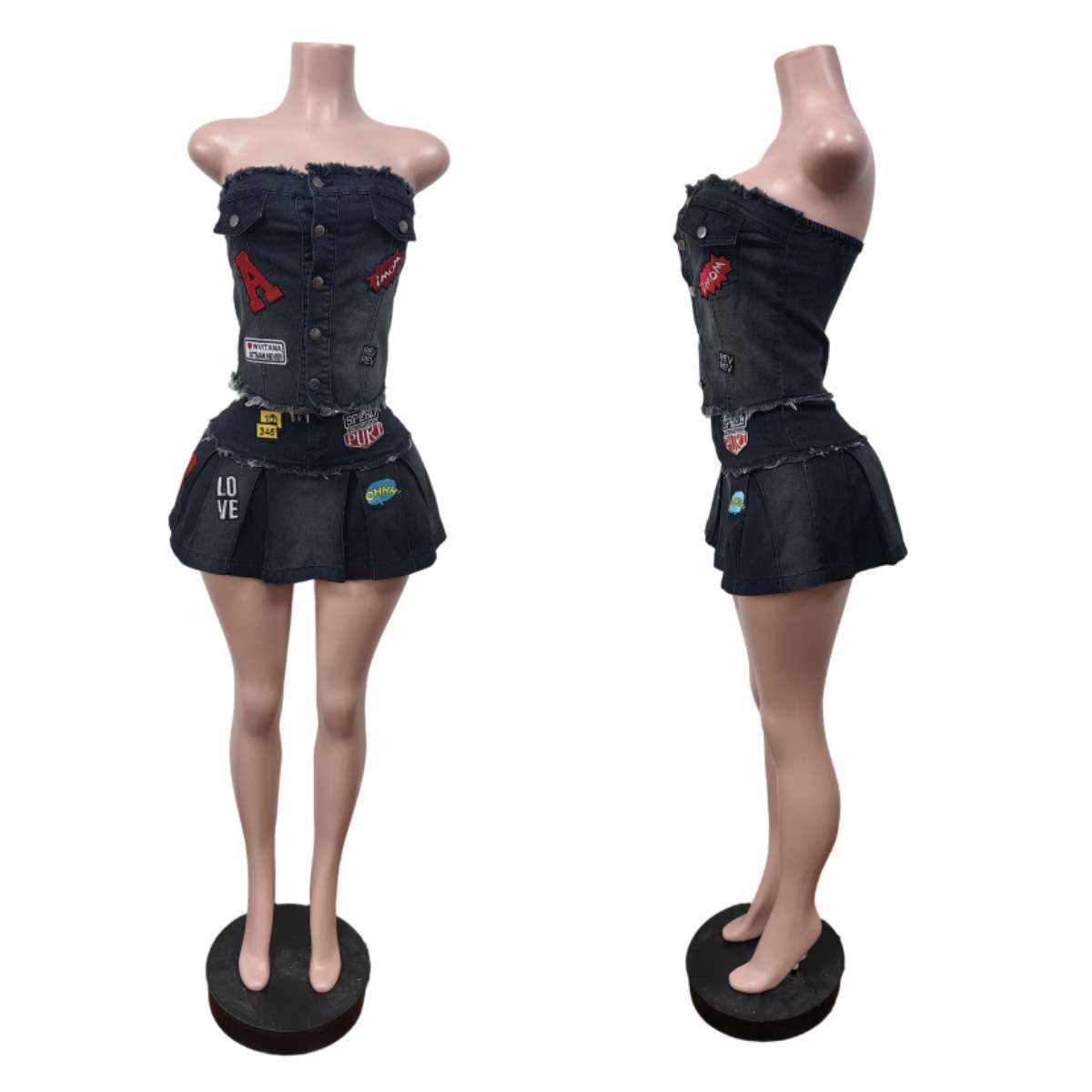 Edgy Patchwork Two-Piece Set image 2