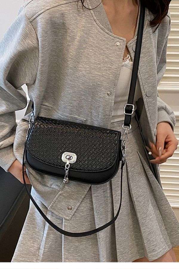 Woven Textured Crossbody Bag image 0