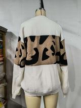 Oversized Sweater with Leopard Print Panel image 3