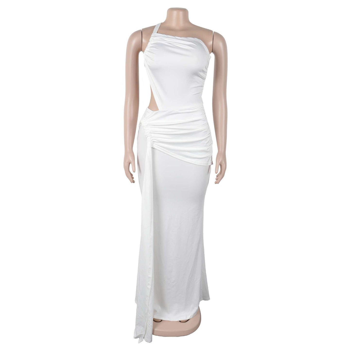 Elegant One-Shoulder White Evening Gown image 4