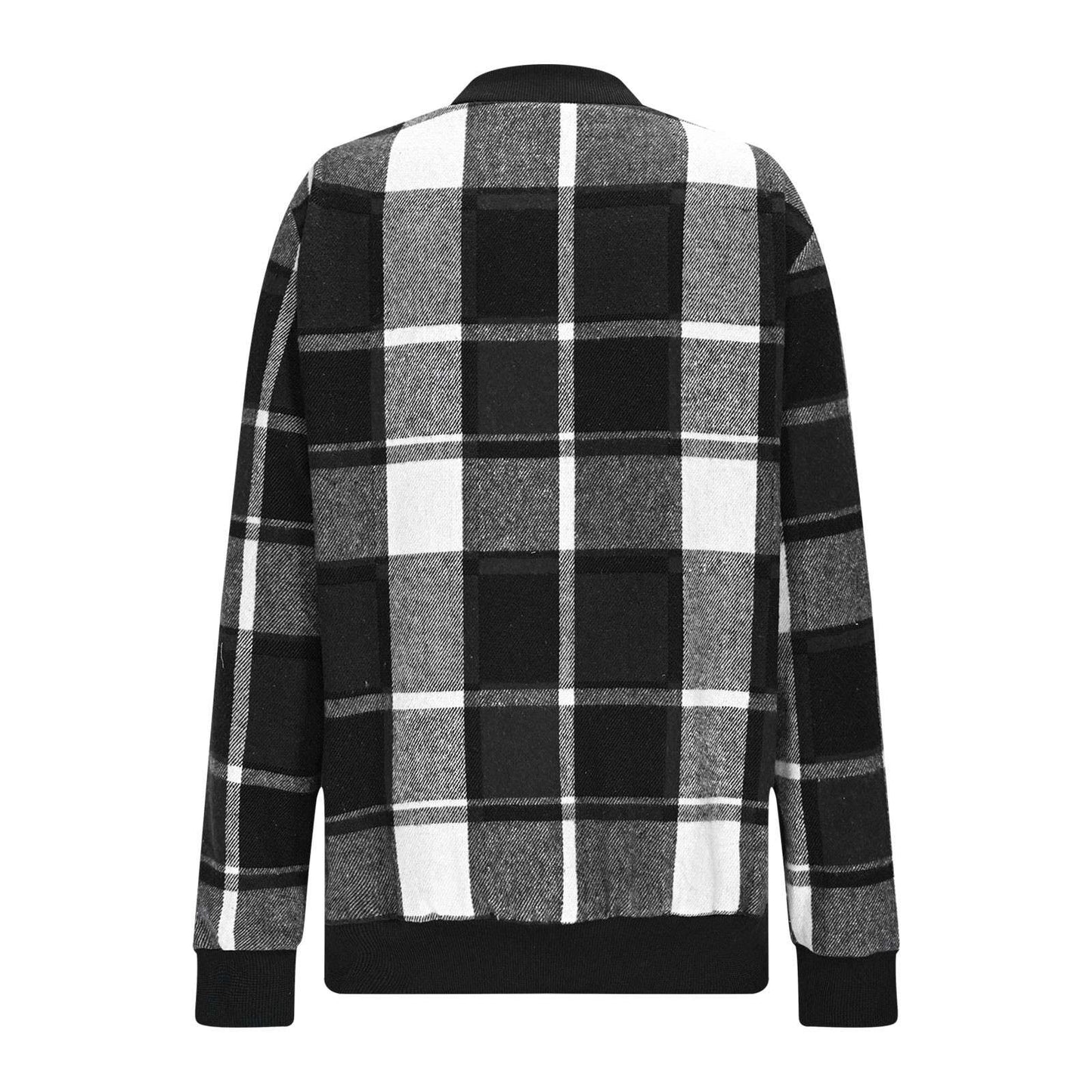 Stylish Plaid Bomber Jacket image 5