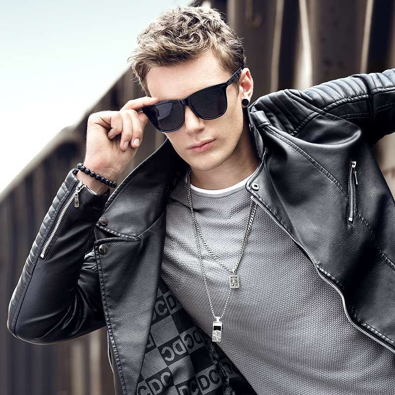 Oblique Zipper Motorcycle Streetwear Jacket image 3