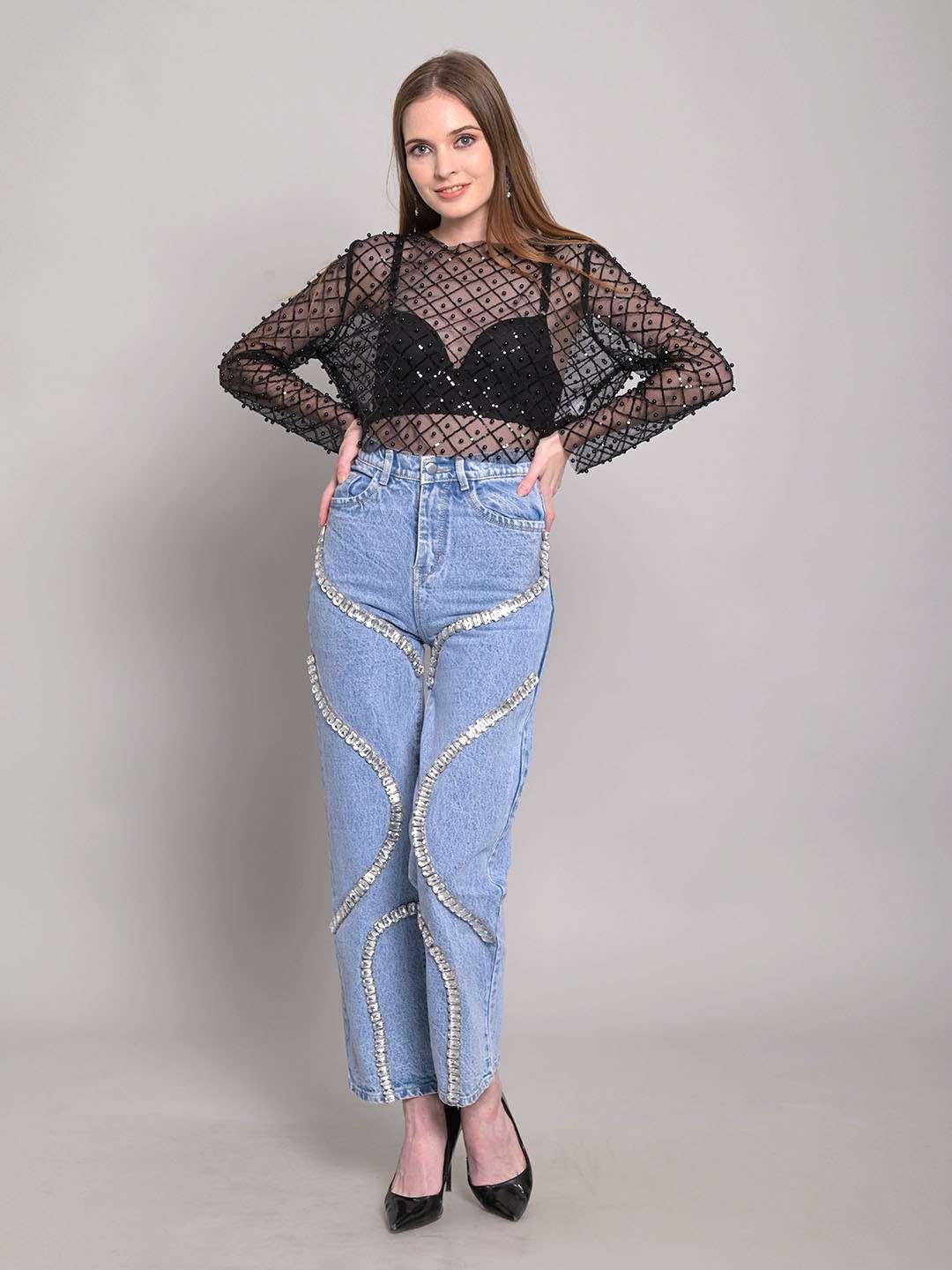 Lunar Wave Metallic Denim Pants image 2