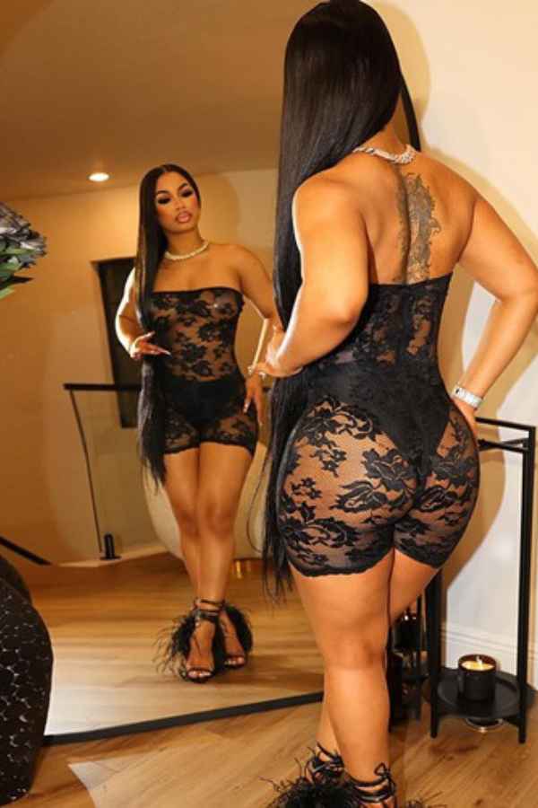 Sexy See-Through Lace Off Shoulder Sleeveless Romper image 1