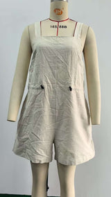 Casual Sleeveless Drawstring Romper image 3