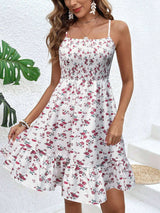 Floral Smocked Sundress with Ruffle Hem image 1