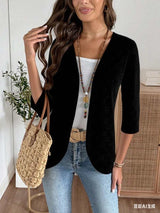 Button-Front Jacket with 3/4 Sleeves image 4