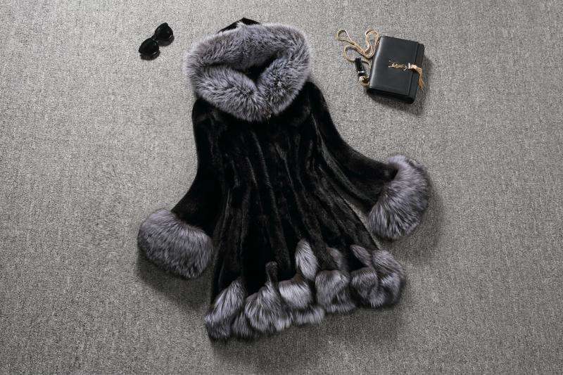 Patchwork Cardigan Furry Hooded Coats image 2