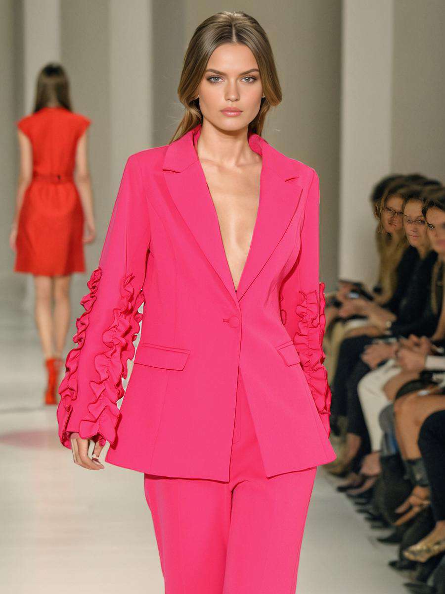 Notched Lapel One Button Women Suit image 0