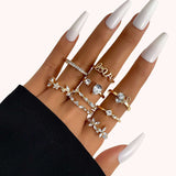 Gold and Silver Crystal Ring Collection image 0