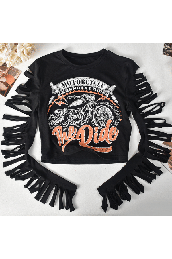 Rider's Edge Cutout Sleeve Crop Top image 3