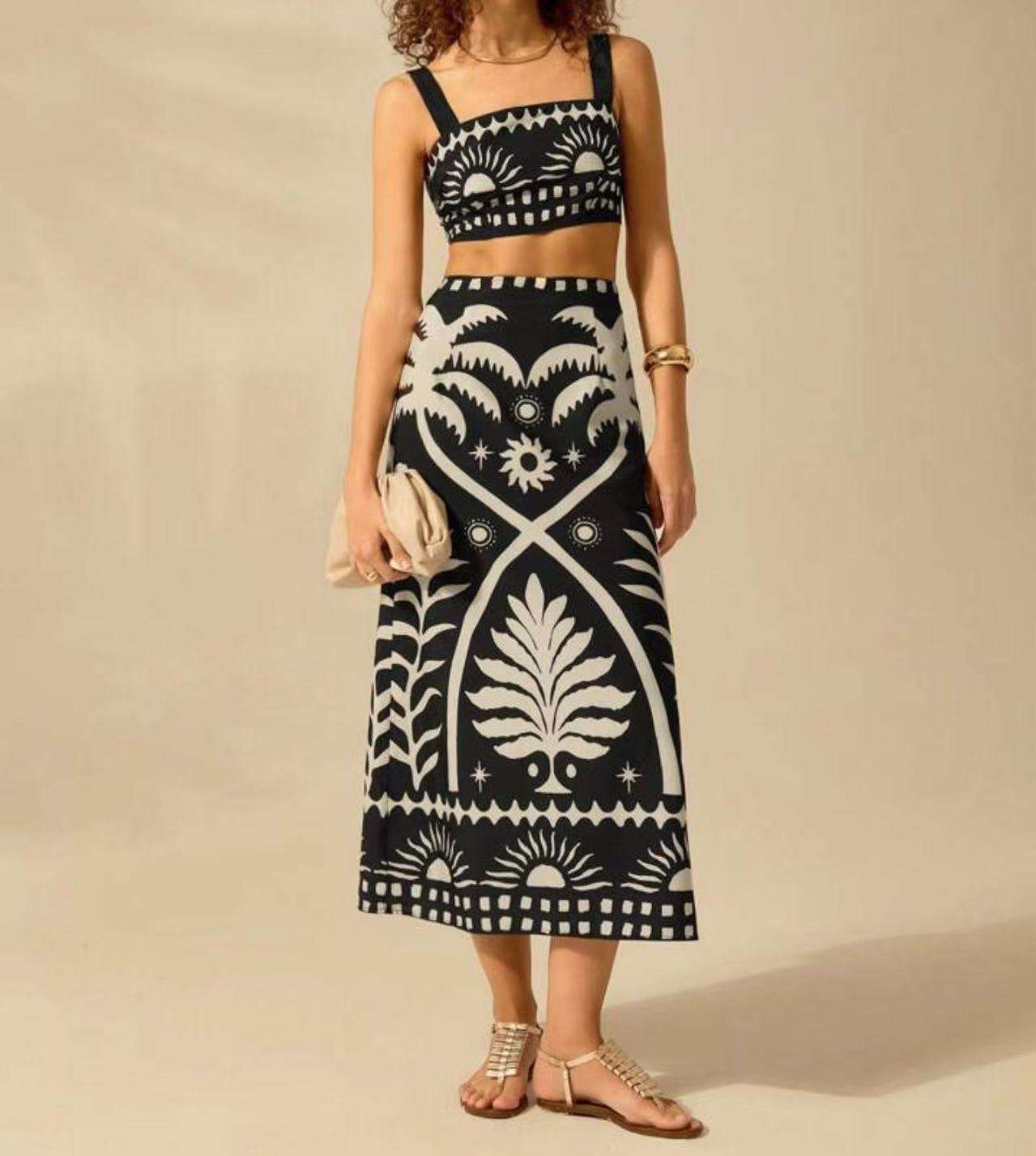 Tropical Print Two-Piece Set image 1