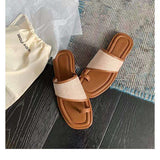 Slip-On Sandals with Wide Fabric Strap image 0