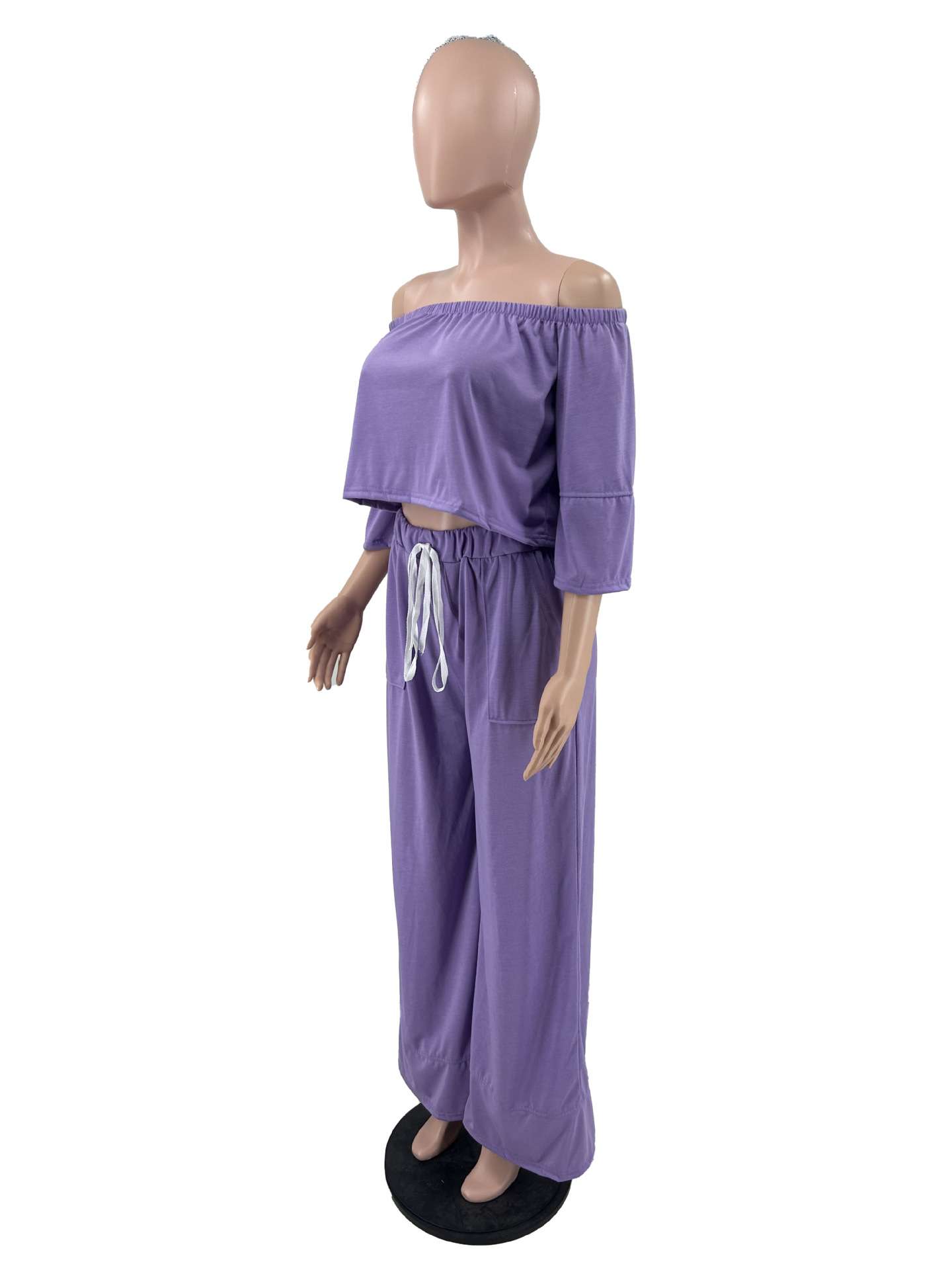 Off-Shoulder Pants & Crop Top Set image 4