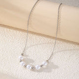 Pearl and Silver Bead Necklace image 3