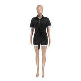 Button-Up Romper - L, Black image