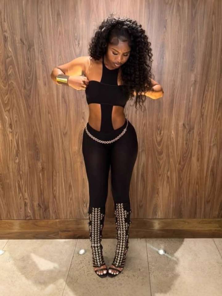 Backless Cut-Out Two-Piece Set - L, Black image