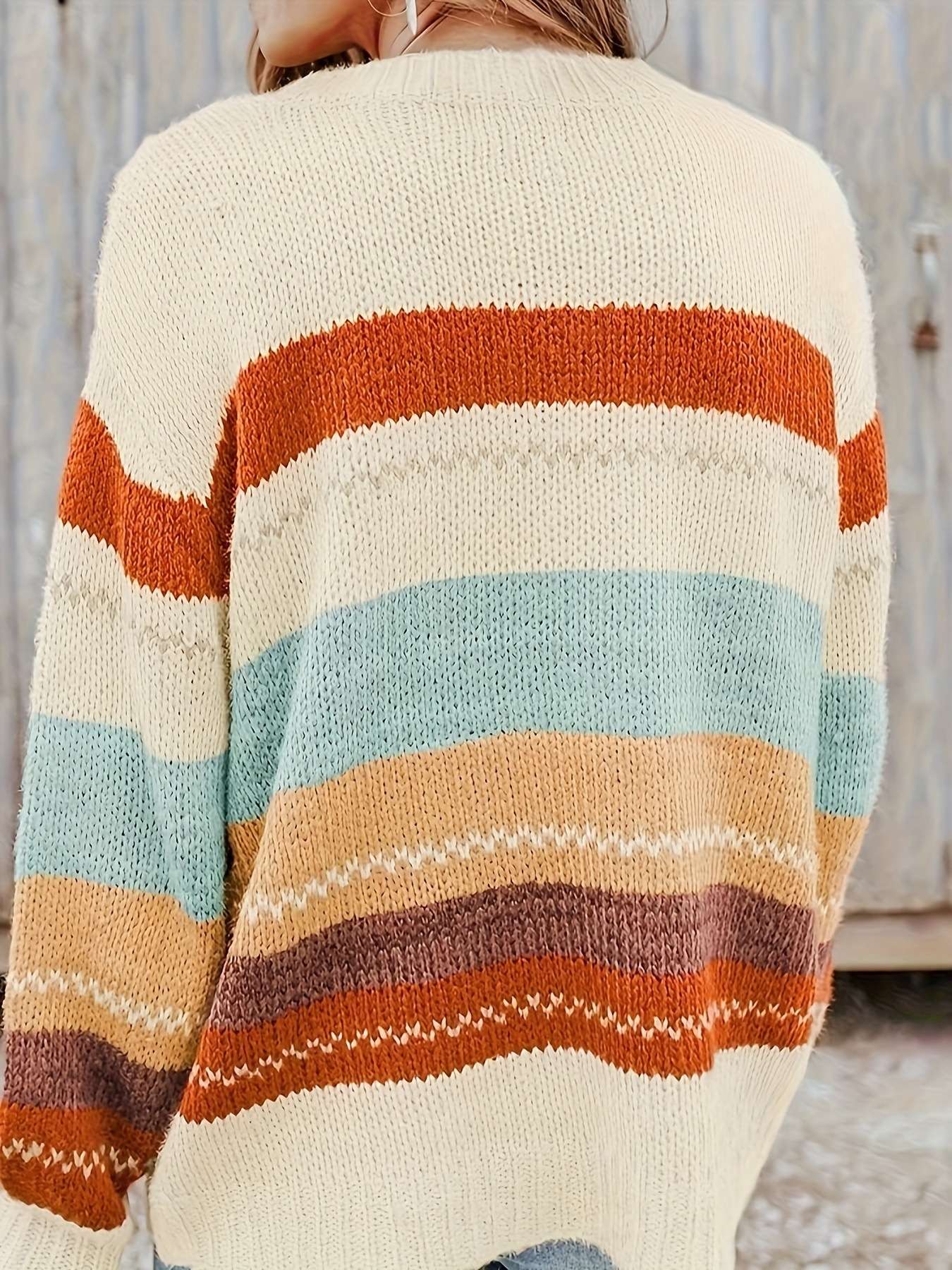 Colorful Striped Knit Sweater image 3