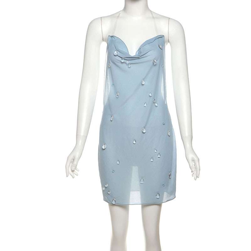 Slip Dress with Embellished Crystal Details image 4