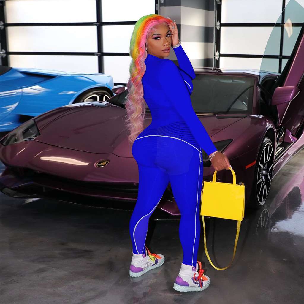 Casual Solid Long Sleeve Contrast Sexy Romper image 1