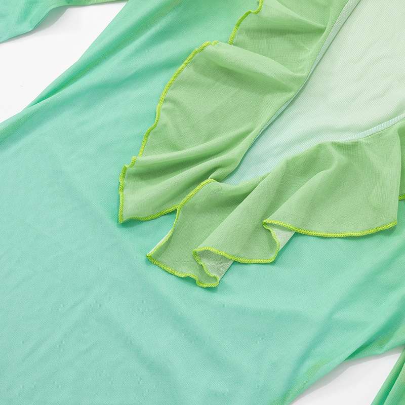 Vibrant Swimsuit Cover-Up with Ruffle Details image 7