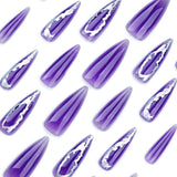 Purple and Silver Stiletto Nail Set image 2