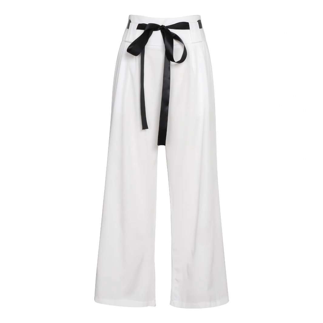 Wide-Leg Trousers with Belt image 4