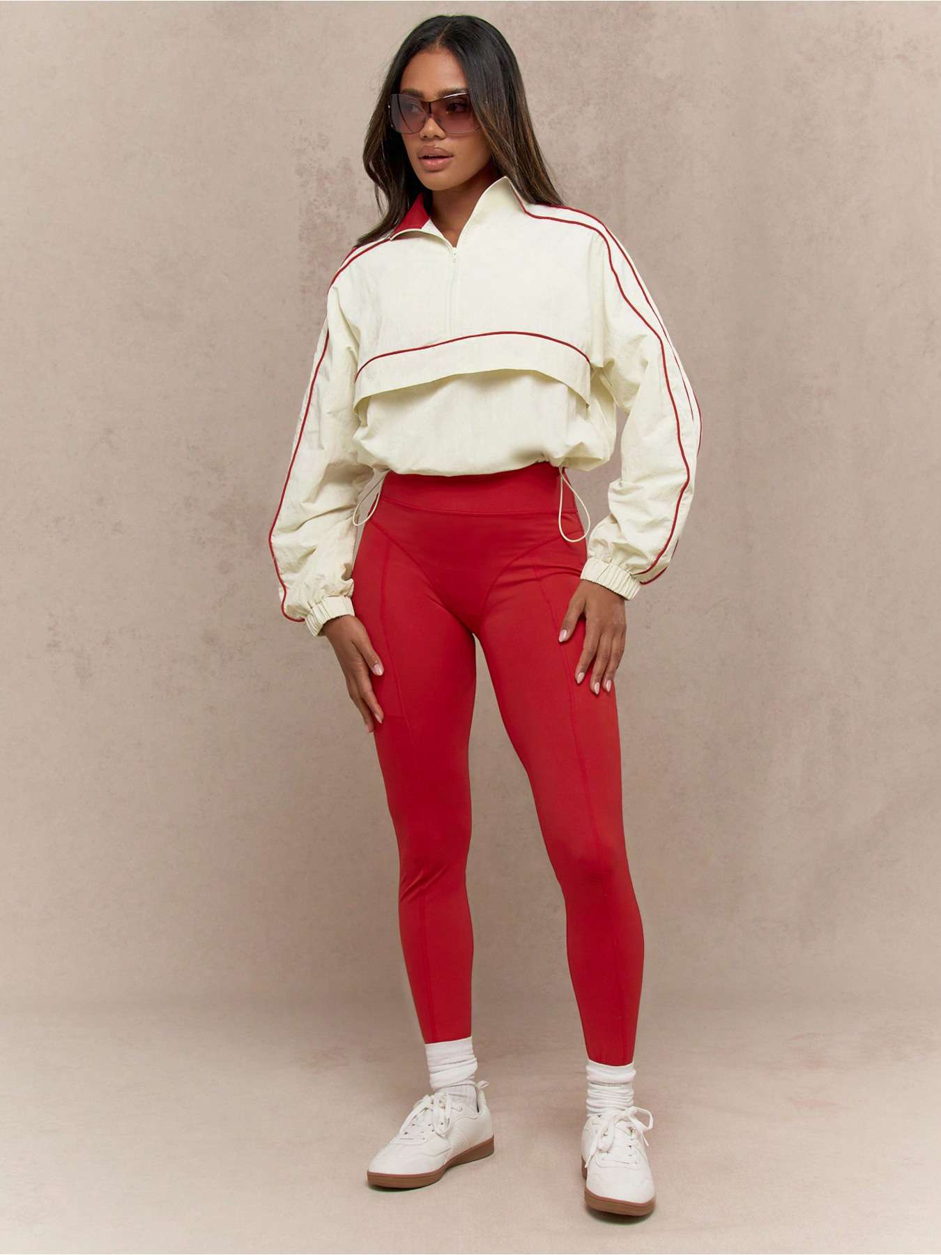 Sporty Chic Two-Piece Set - L, Red image