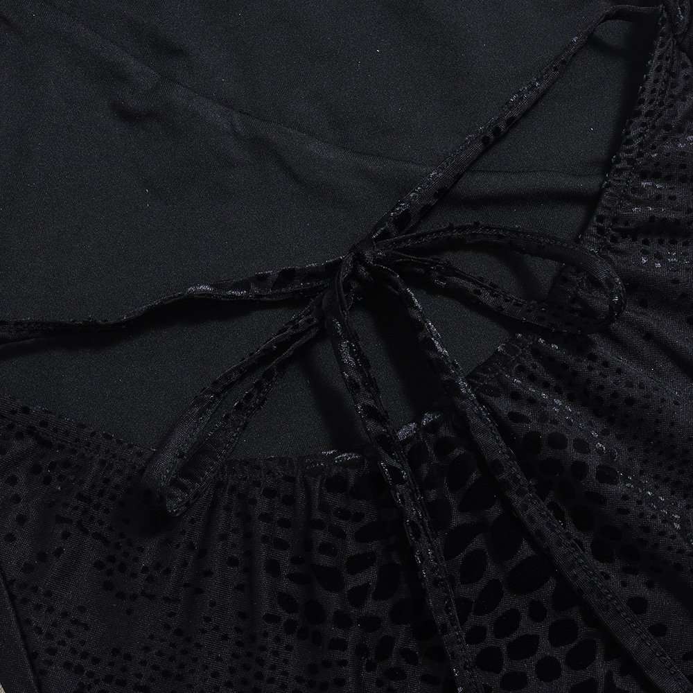 Asymmetrical neckline with scarf neck-tie Mini Dress image 6