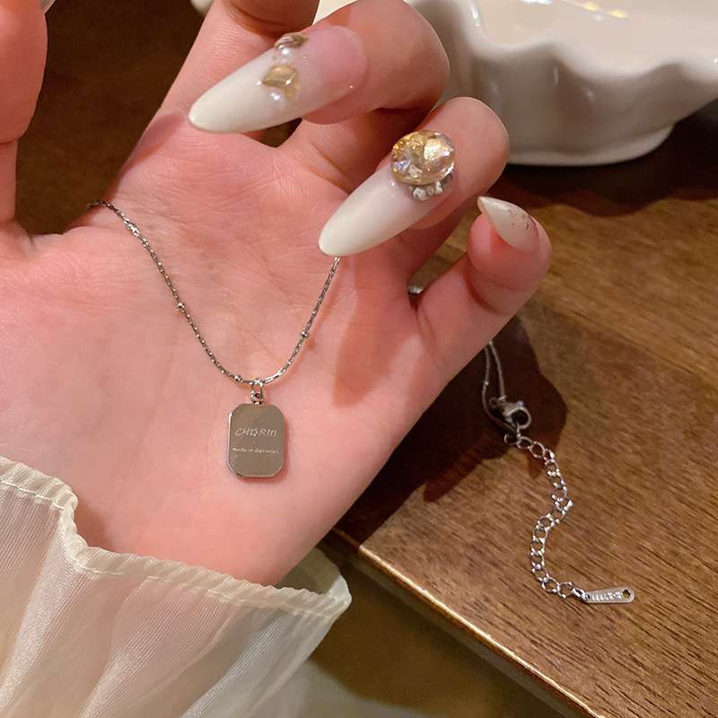 Silver Chain Necklace with Pendant image 0