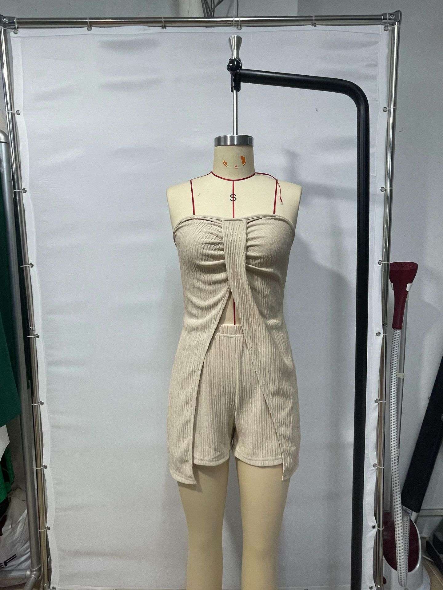 Textured Strapless Top and Shorts Set image 4