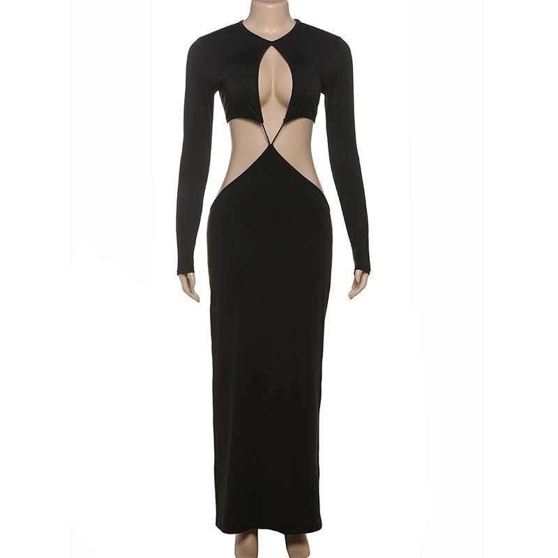 Sultry Black Cutout Evening Dress image 2