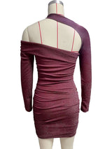 Asymmetrical Neck Ruched Dress image 4