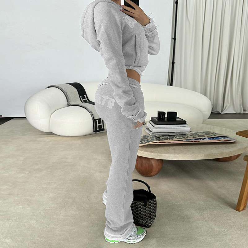 Hooded Long Sleeves Sweatshirt With Trouser image 2