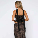 Elegant Lace Two-Piece Set with Strapless Top & Skirt image 1
