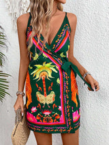 Vibrant Tropical Print Wrap Dress image 0