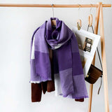 Plaid Scarves Color Block Scarf Fall Winter image 1