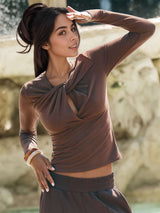 Twist-Front Long Sleeve Top image 0