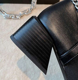 Metal Small Square Toe Chain Ankle Boots Women image 1