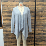 Cozy Gray Open-Front Ribbed Cardigan image 2